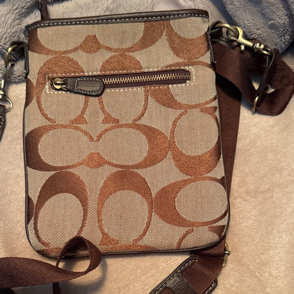 Coach Brown and Cream Crossbody Bag